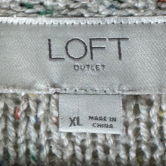 Ann Taylor LOFT Sweater Dress Sz XL 14 16 Scoop Neck Ivory Beige Ribbed Career - Picture 3 of 4